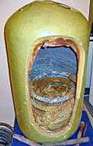 scaled hot water cylinder